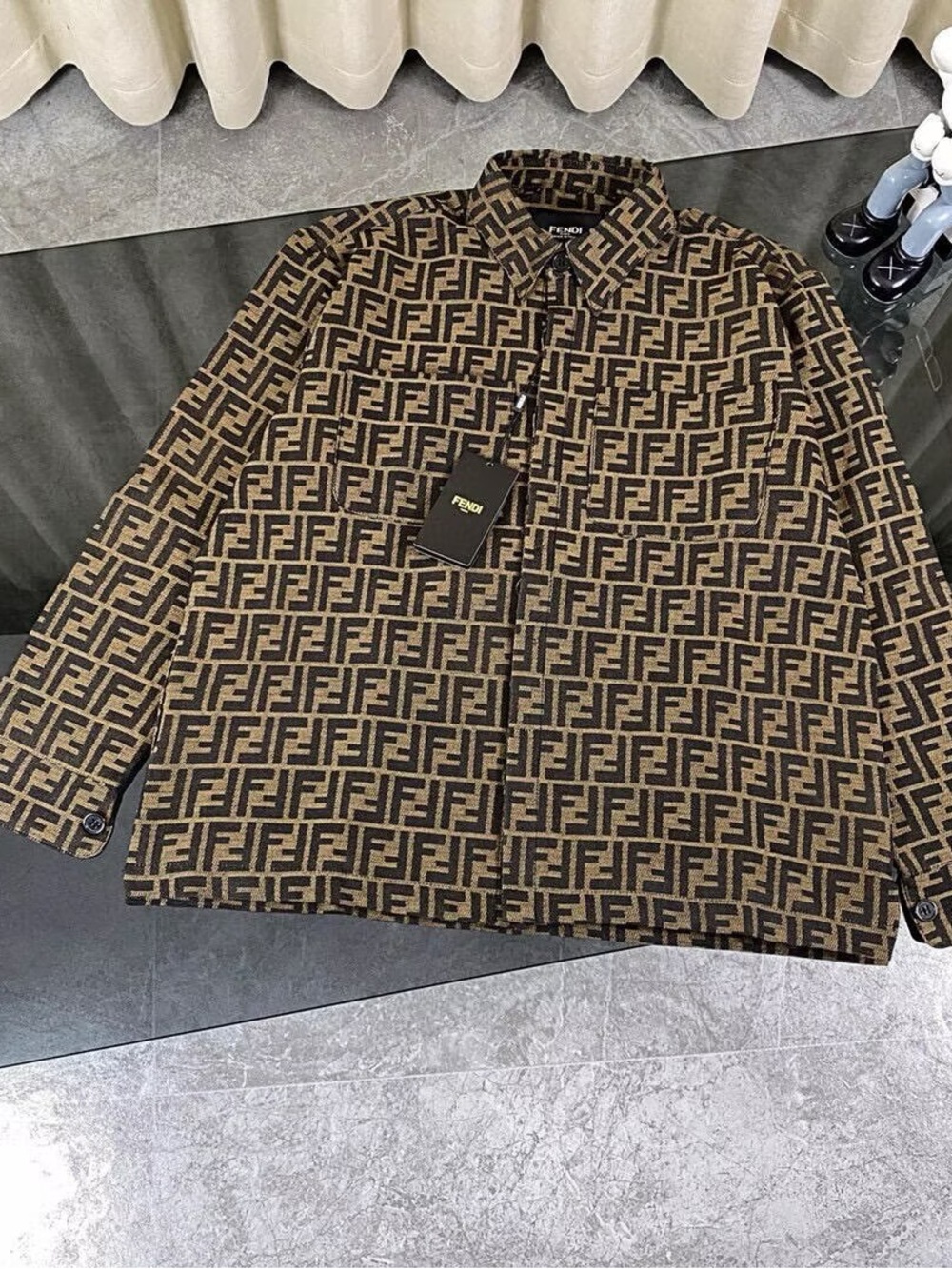 Fendi Brown & Black Monogram Performance Jacket